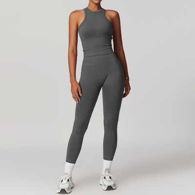 Set de yoga fără cusături 2 buc. Îmbrăcăminte de gimnastică Îmbrăcăminte atletică Costume de yoga pentru femei Set de fitness Treninguri Sutien sport Jambiere de gimnastică Îmbrăcăminte sportivă