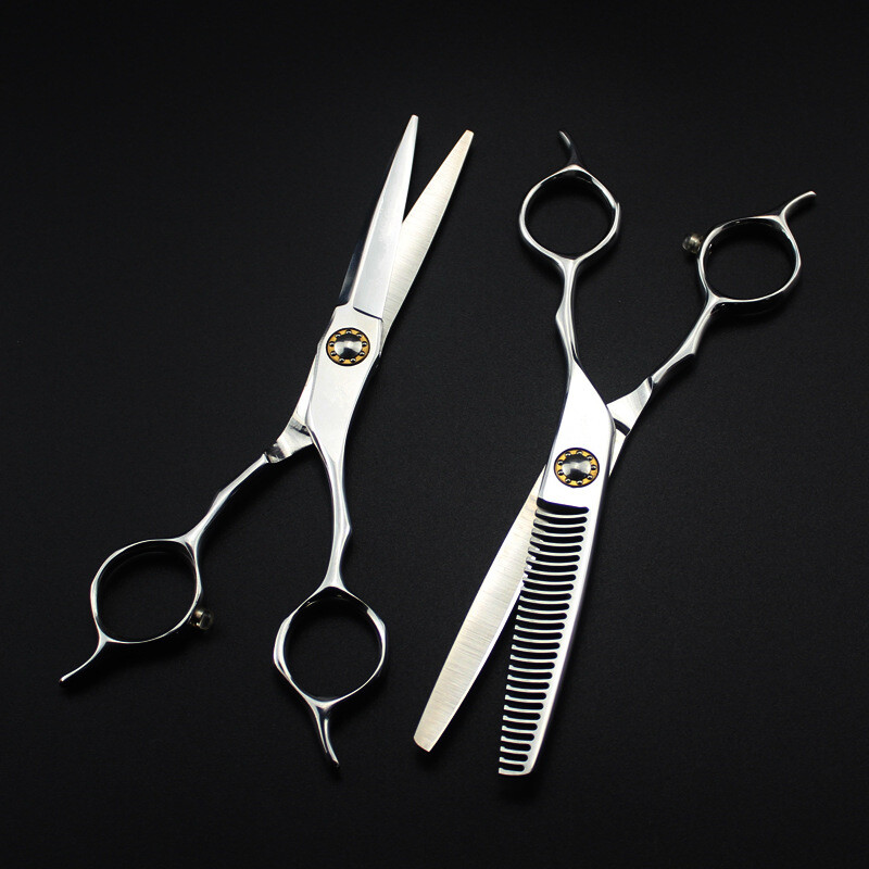 επαγγελματική Ιαπωνία 440c 6`` Bearing Ψαλίδι μαλλιών με δύο ουρές κούρεμα κούρεμα αραίωση κουρέας ψαλίδι κοπής makas ψαλίδι κομμωτηρίου