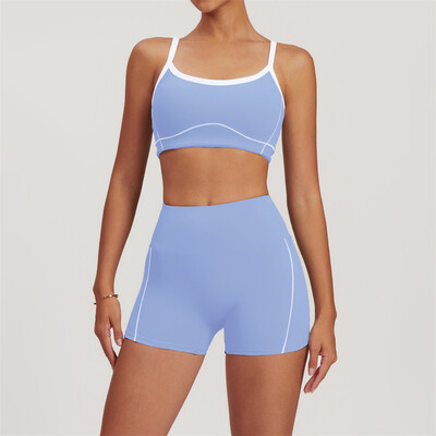 Set de yoga XL 2 buc. Îmbrăcăminte pentru femei Set de antrenament Îmbrăcăminte sport Îmbrăcăminte de gimnastică Sutien de fitness Push Up Jambiere cu talie înaltă Costume sportive