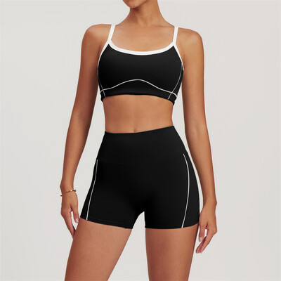 Set de yoga XL 2 buc. Îmbrăcăminte pentru femei Set de antrenament Îmbrăcăminte sport Îmbrăcăminte de gimnastică Sutien de fitness Push Up Jambiere cu talie înaltă Costume sportive