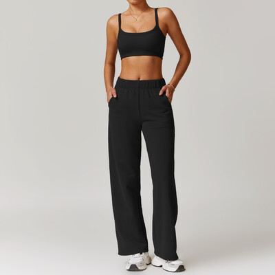 2 buc. Îmbrăcăminte de iarnă pentru femei Set de yoga pentru antrenament Îmbrăcăminte sport Îmbrăcăminte de gimnastică Fitness cu mânecă lungă Crop Top Jambiere cu talie înaltă Costume sportive