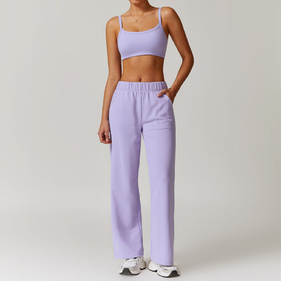 2 buc. Îmbrăcăminte de iarnă pentru femei Set de yoga pentru antrenament Îmbrăcăminte sport Îmbrăcăminte de gimnastică Fitness cu mânecă lungă Crop Top Jambiere cu talie înaltă Costume sportive
