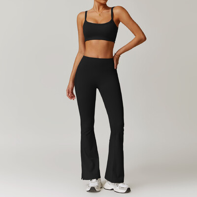 2 buc. Îmbrăcăminte de iarnă pentru femei Set de yoga pentru antrenament Îmbrăcăminte sport Îmbrăcăminte de gimnastică Fitness cu mânecă lungă Crop Top Jambiere cu talie înaltă Costume sportive