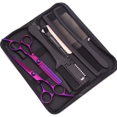 Foarfece de păr Purple Dragon Foarfece de coafură Set de tunsoare din inox 6" Foarfece de tuns Foarfece de tuns Piepteni de ras C1001