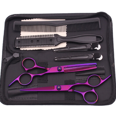 Foarfece de păr Purple Dragon Foarfece de coafură Set de tunsoare din inox 6" Foarfece de tuns Foarfece de tuns Piepteni de ras C1001