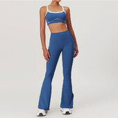 mikeyoga 2 buc. Set de yoga haine pentru femei Set de antrenament Imbracaminte sport Imbracaminte de gimnastica Sutien de fitness Push Up Jambiere cu talie inalta Costume sportive