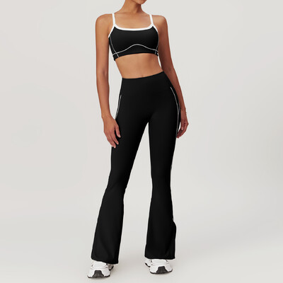 mikeyoga 2 buc. Set de yoga haine pentru femei Set de antrenament Imbracaminte sport Imbracaminte de gimnastica Sutien de fitness Push Up Jambiere cu talie inalta Costume sportive