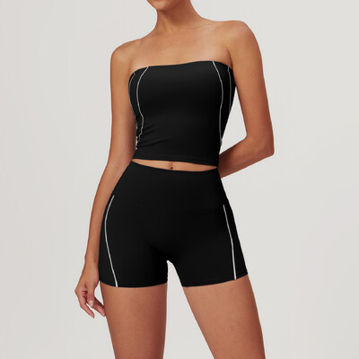 mikeyoga 2 buc. Set de yoga haine pentru femei Set de antrenament Imbracaminte sport Imbracaminte de gimnastica Sutien de fitness Push Up Jambiere cu talie inalta Costume sportive
