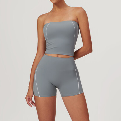mikeyoga 2 buc. Set de yoga haine pentru femei Set de antrenament Imbracaminte sport Imbracaminte de gimnastica Sutien de fitness Push Up Jambiere cu talie inalta Costume sportive