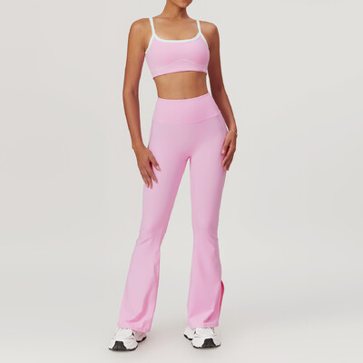 mikeyoga 2 buc. Set de yoga haine pentru femei Set de antrenament Imbracaminte sport Imbracaminte de gimnastica Sutien de fitness Push Up Jambiere cu talie inalta Costume sportive