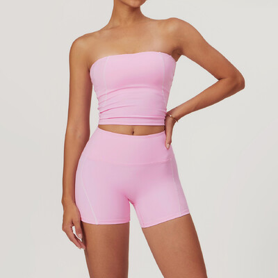 mikeyoga 2 buc. Set de yoga haine pentru femei Set de antrenament Imbracaminte sport Imbracaminte de gimnastica Sutien de fitness Push Up Jambiere cu talie inalta Costume sportive