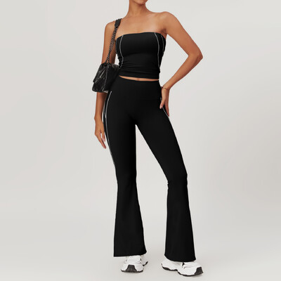 mikeyoga 2 buc. Set de yoga haine pentru femei Set de antrenament Imbracaminte sport Imbracaminte de gimnastica Sutien de fitness Push Up Jambiere cu talie inalta Costume sportive