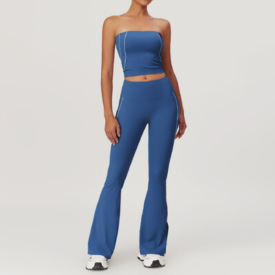mikeyoga 2 buc. Set de yoga haine pentru femei Set de antrenament Imbracaminte sport Imbracaminte de gimnastica Sutien de fitness Push Up Jambiere cu talie inalta Costume sportive