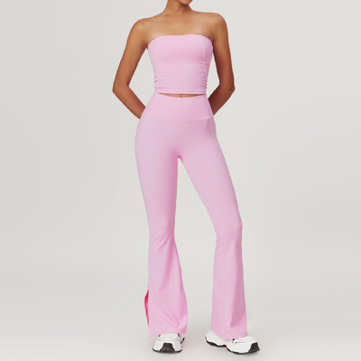 mikeyoga 2 buc. Set de yoga haine pentru femei Set de antrenament Imbracaminte sport Imbracaminte de gimnastica Sutien de fitness Push Up Jambiere cu talie inalta Costume sportive