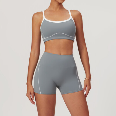 mikeyoga 2 buc. Set de yoga haine pentru femei Set de antrenament Imbracaminte sport Imbracaminte de gimnastica Sutien de fitness Push Up Jambiere cu talie inalta Costume sportive