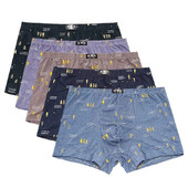 5 bucăți/lot Boxeri Lenjerie de corp pentru bărbați Pantaloni scurti boxer din bumbac pentru bărbați Pantaloni boxer pentru bărbați cu patru colțuri Pantaloni scurți confortabili, largi, respirabili