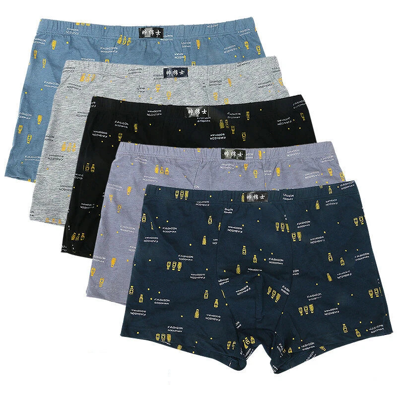 5 τεμάχια/Παρτίδα Boxers Ανδρικά εσώρουχα Ανδρικά βαμβακερά σορτς μπόξερ Ανδρικά παντελόνια μπόξερ Τέσσερις γωνίες Χαλαρά αναπνεύσιμα άνετα σορτς