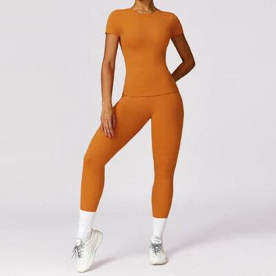 NCLAGEN 2 részes női fitnesz izzasztó készlet edzőtermi ruhák jóga viselet felső póló és leggings melltartó Sportruházat futó edzés sport felszerelés