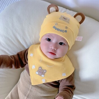 Baby Hat Beanie Φθινόπωρο Χειμώνας Νεογέννητα Βαμβακερά καπέλα για μωρά Άνοιξη Φθινοπωρινό καρτούν Χαριτωμένα παιδικά καπέλα για νήπια αγόρια κορίτσια 3-12 εκατ.