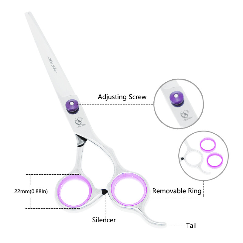 Ψαλίδι περιποίησης σκύλων Meisha 7 ιντσών Ιαπωνίας Ατσάλινο ψαλίδι για κατοικίδια, ίσια καμπυλωτή κοπή ψαλίδι αραίωση μαλλιών Εργαλεία κοπής ζώων B0007A