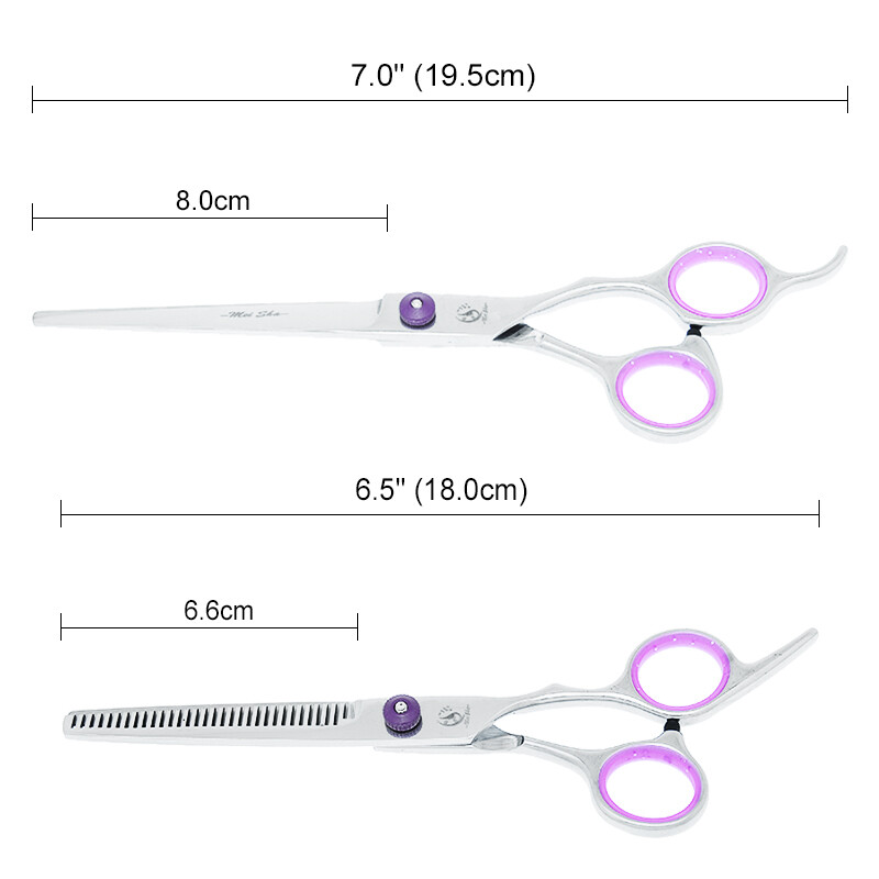 Ψαλίδι περιποίησης σκύλων Meisha 7 ιντσών Ιαπωνίας Ατσάλινο ψαλίδι για κατοικίδια, ίσια καμπυλωτή κοπή ψαλίδι αραίωση μαλλιών Εργαλεία κοπής ζώων B0007A