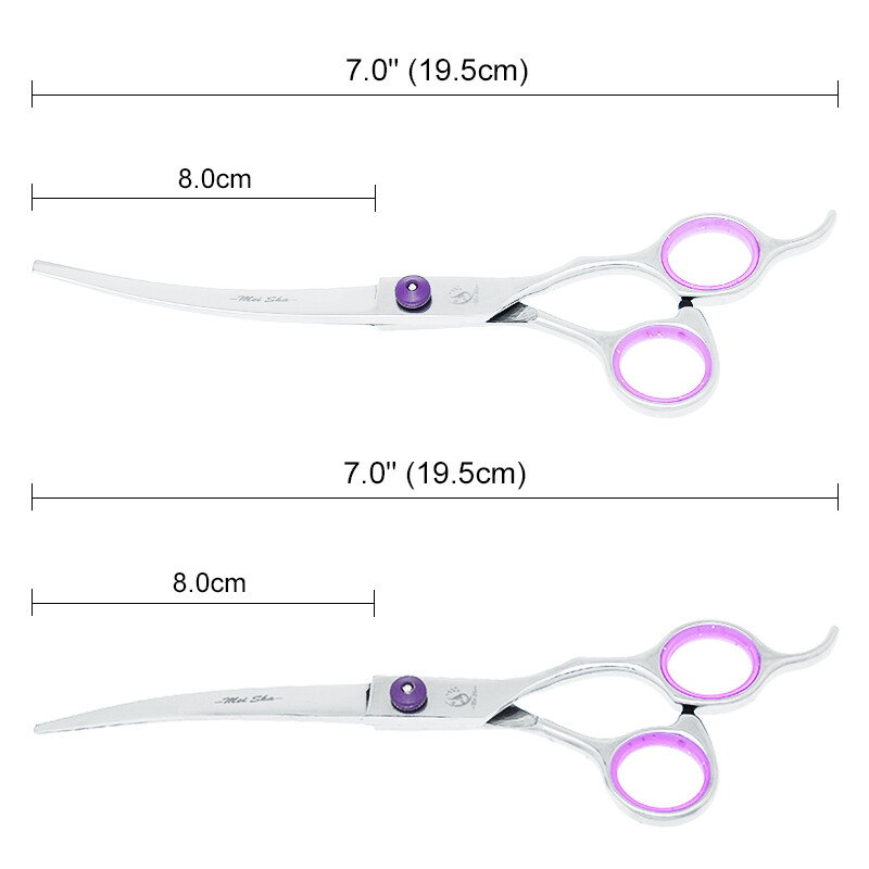 Ψαλίδι περιποίησης σκύλων Meisha 7 ιντσών Ιαπωνίας Ατσάλινο ψαλίδι για κατοικίδια, ίσια καμπυλωτή κοπή ψαλίδι αραίωση μαλλιών Εργαλεία κοπής ζώων B0007A