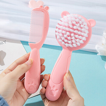 2 τμχ/Σετ Cute Kids Baby Hair Brush and Comb Set για νεογέννητα και νήπια Baby brush Soft Bristles Perfect Baby Gift