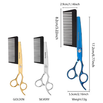 Ψαλίδι μαλλιών BARBERTOP 6.5 \'\' Jp440c Steel 2 σε 1 με χτένα κούρεμα Ψαλίδι κουρεύματος Εργαλεία κομμωτηρίου