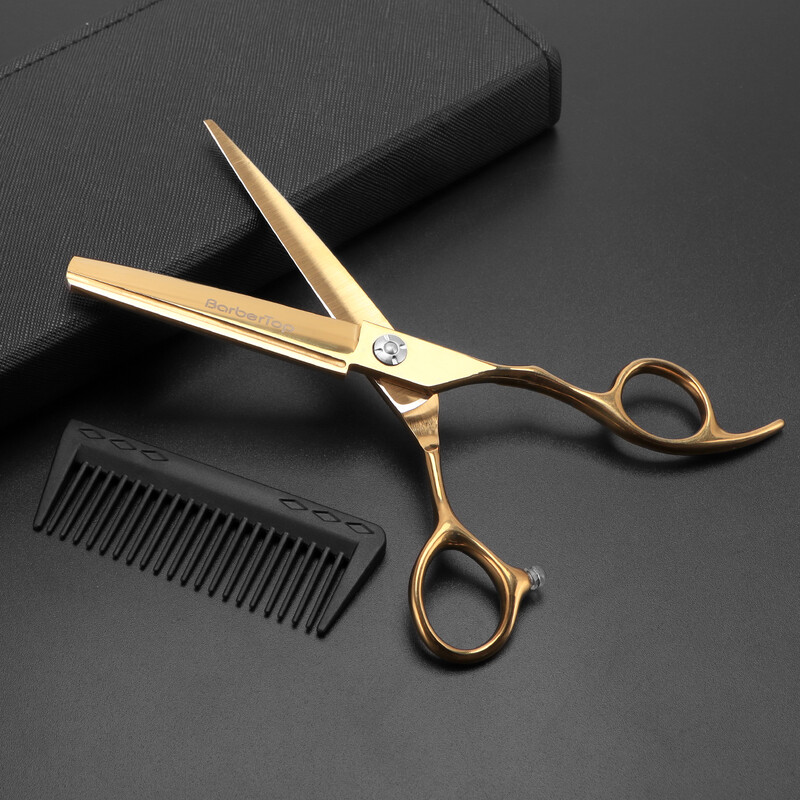 Ψαλίδι μαλλιών BARBERTOP 6.5 `` Jp440c Steel 2 σε 1 με χτένα κούρεμα Ψαλίδι κουρεύματος Εργαλεία κομμωτηρίου