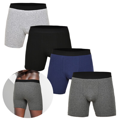 4db csomag Középhosszú Boxernadrágok Férfi Fehérnemű Pamut Férfi Alsónadrágok Szexi Homme Boxernadrágok Dobozos Bugyik Slipek Szett tétel
