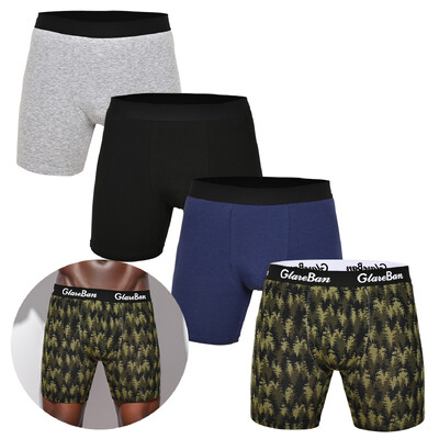 4db csomag Középhosszú Boxernadrágok Férfi Fehérnemű Pamut Férfi Alsónadrágok Szexi Homme Boxernadrágok Dobozos Bugyik Slipek Szett tétel