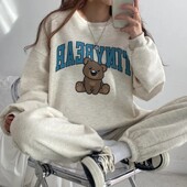 2024 Trening pentru femei Tinybear Costume sport Toamnă calduroasă Hanorac casual cu mânecă lungă Hanorace și pantaloni Fleece Două piese