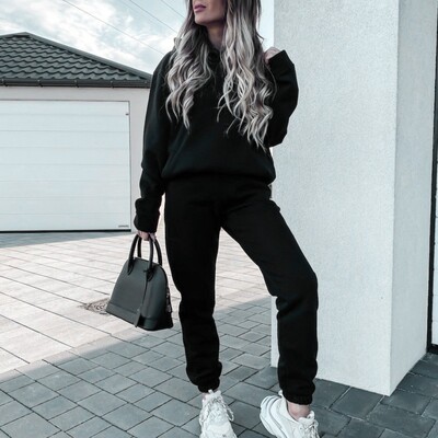 Fall Active 2 részes sweatsuit 2 részes női téli fitnesz felszerelés gyapjú pulóver kapucnis pulóver + kocogó nadrág hozzáillő tréningruha