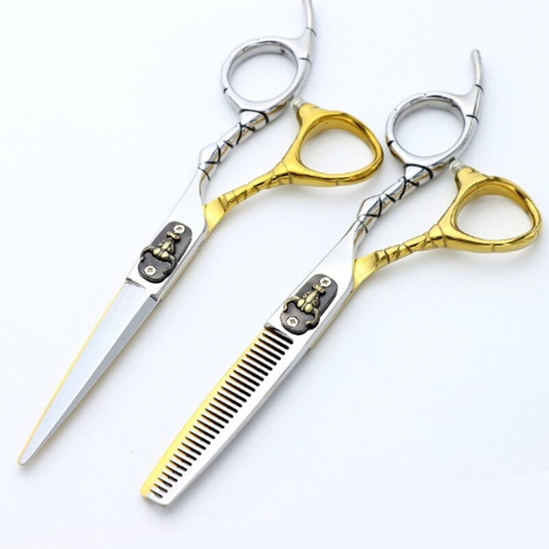 Επαγγελματικό ψαλίδι μαλλιών 6 ιντσών Japan 440c Bull Head Haircut Thinning Barber Cut Ψαλίδι Κομμωτικής Ψαλίδι Εργαλεία