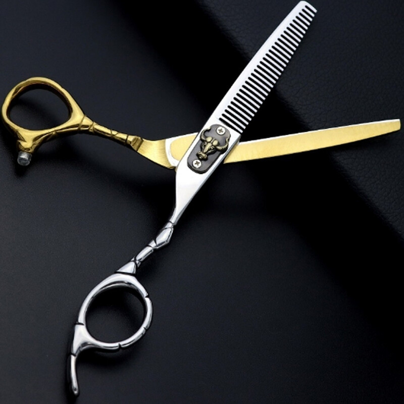 Επαγγελματικό ψαλίδι μαλλιών 6 ιντσών Japan 440c Bull Head Haircut Thinning Barber Cut Ψαλίδι Κομμωτικής Ψαλίδι Εργαλεία