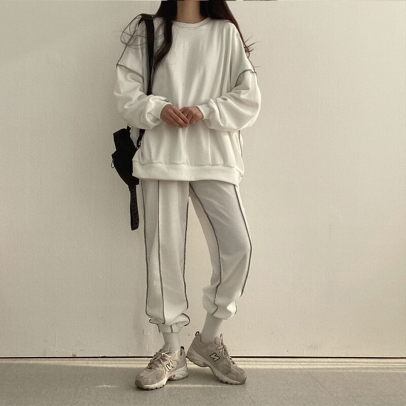 Γυναικεία αθλητική φόρμα Schinotch με μακρυμάνικο ζεστό μονόχρωμο πουλόβερ με κουκούλα με κουκούλα αθλητικό σετ Jogger