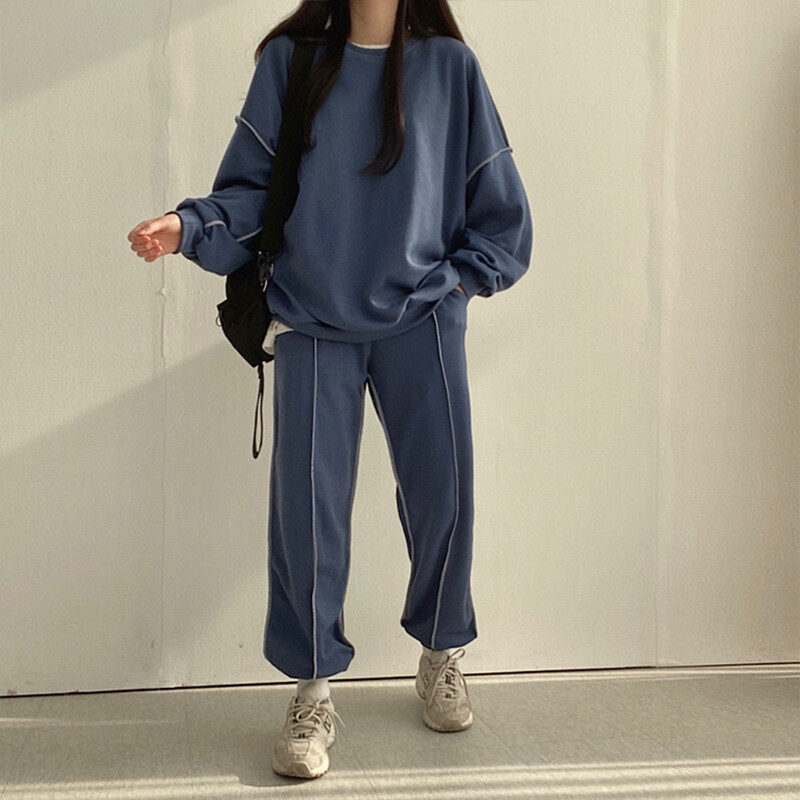 Γυναικεία αθλητική φόρμα Schinotch με μακρυμάνικο ζεστό μονόχρωμο πουλόβερ με κουκούλα με κουκούλα αθλητικό σετ Jogger