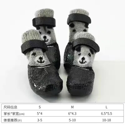 4db Puppy Dog Teddy Zokni Vízálló macskacipő Karcolásgátló lábvédő Koszos Állat Zokni Kis Macska Kutyák Kötött Meleg zokni