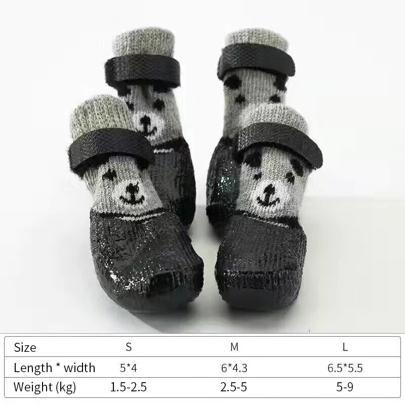 4 τεμ. Puppy Dog Teddy Socks Αδιάβροχα παπούτσια γάτας Αντι-γρατσουνιές κάλυμμα ποδιών κατά των βρώμικων κατοικίδιων κάλτσες Small Cat Dogs Knit Warmpet Socks
