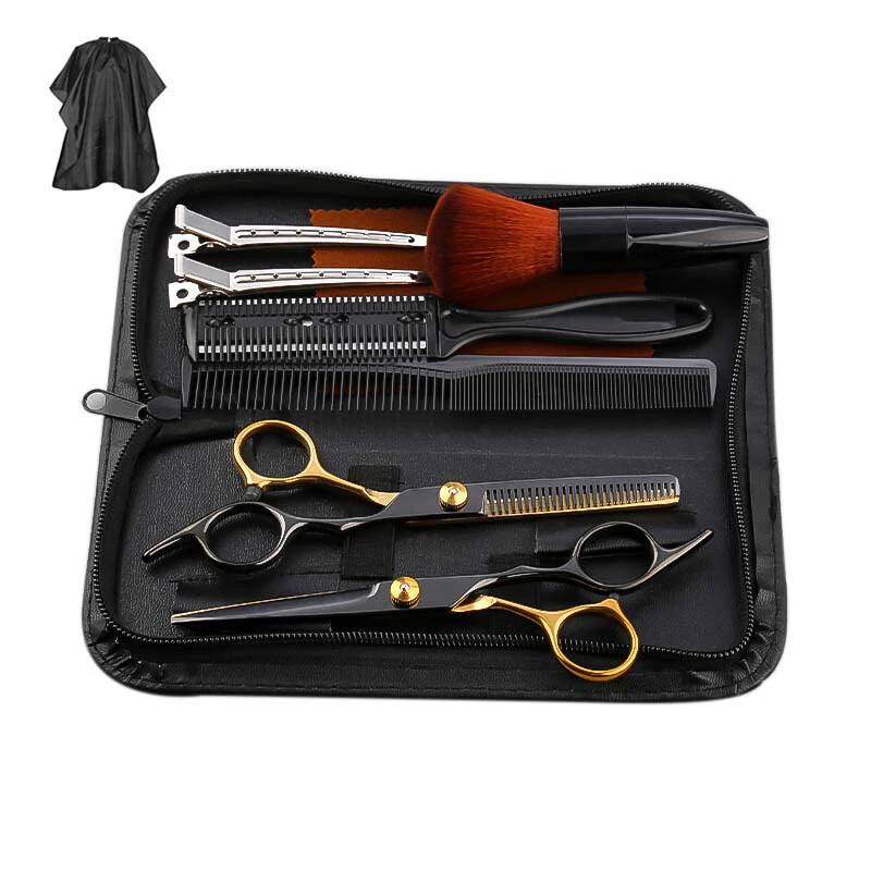 Plaukų žirklių rinkinys Profesionalios kirpėjo žirklės nerūdijančio plieno žirklės plaukams įrankiai kirpyklos plaukų kirpimas retinimo žirklės