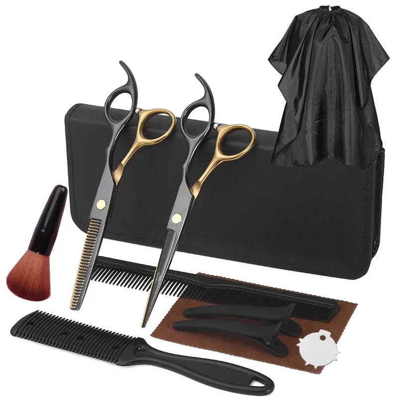 Plaukų žirklių rinkinys Profesionalios kirpėjo žirklės nerūdijančio plieno žirklės plaukams įrankiai kirpyklos plaukų kirpimas retinimo žirklės