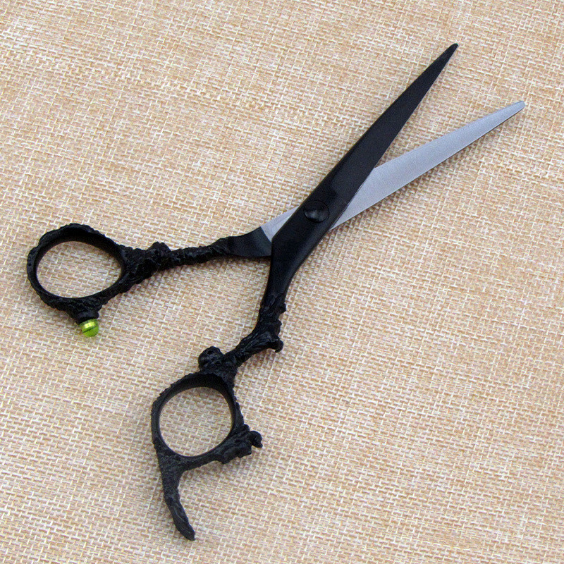 επαγγελματικό ατσάλι Ιαπωνίας 5,5 6 ιντσών ψαλίδι μαλλιών κομμένο μαύρο δράκο κούρεμα κούρεμα αραίωση ψαλίδι κουρέα κοπής ψαλίδι κομμωτικής