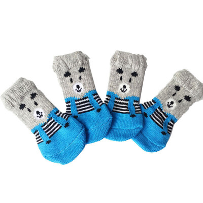 4db Téli Kötött Meleg Zokni Kis Kutyáknak Vastag Csúszásgátló Kutya Zokni Chihuahua Mancsvédő Kutya Csizma Kiegészítők S/M/L