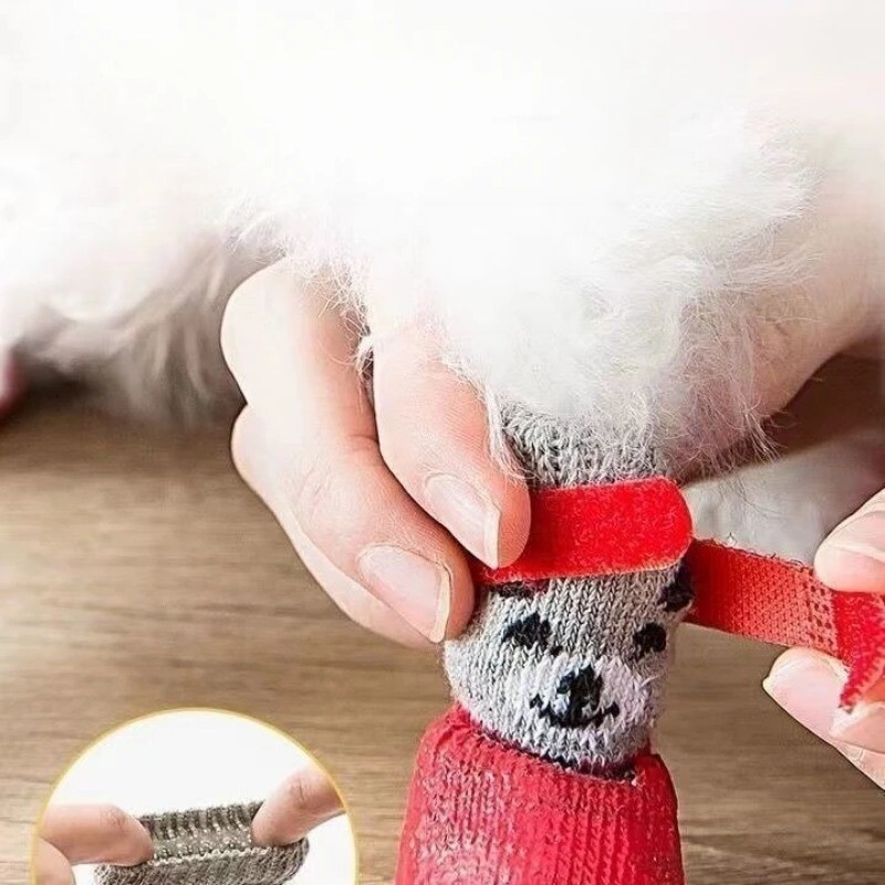 Κάλτσες για σκύλους Κάλτσες ζεστής πλέξης για γάτες και σκύλους Αδιάβροχα παπούτσια γάτας Αδιάβροχα καλύμματα ποδιών κατά του εγκαυμάτων Κάλτσες για σκύλους κατοικίδιων ζώων για γάτα