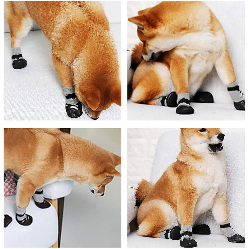 Κάλτσες σκύλου Αδιάβροχα παπούτσια Αναπνεύσιμες κάλτσες για Doggy Cat Κάλτσες Αντιολισθητικές σόλες Ρυθμιζόμενο μικρό πόδι σκύλου για εσωτερικούς χώρους