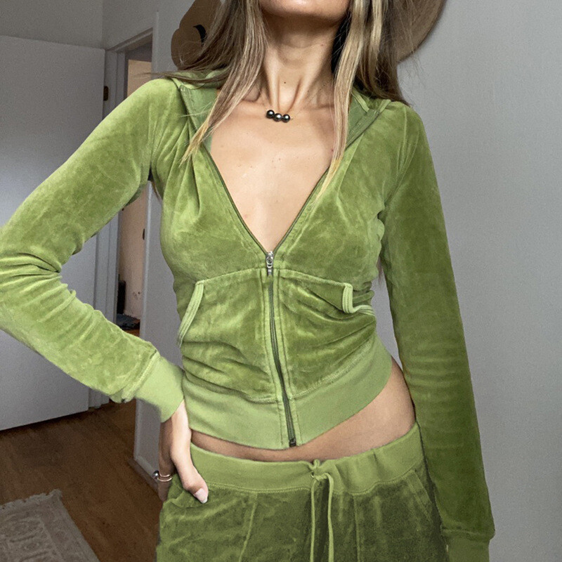 Βελούδινη φθινοπωρινή γυναικεία φόρμα Φαρδιά μπουφάν με φούτερ με φαρδύ φαρδύ πόδι Παντελόνι Jogger Running Casual Fitness Workout Αθλητικά ρούχα