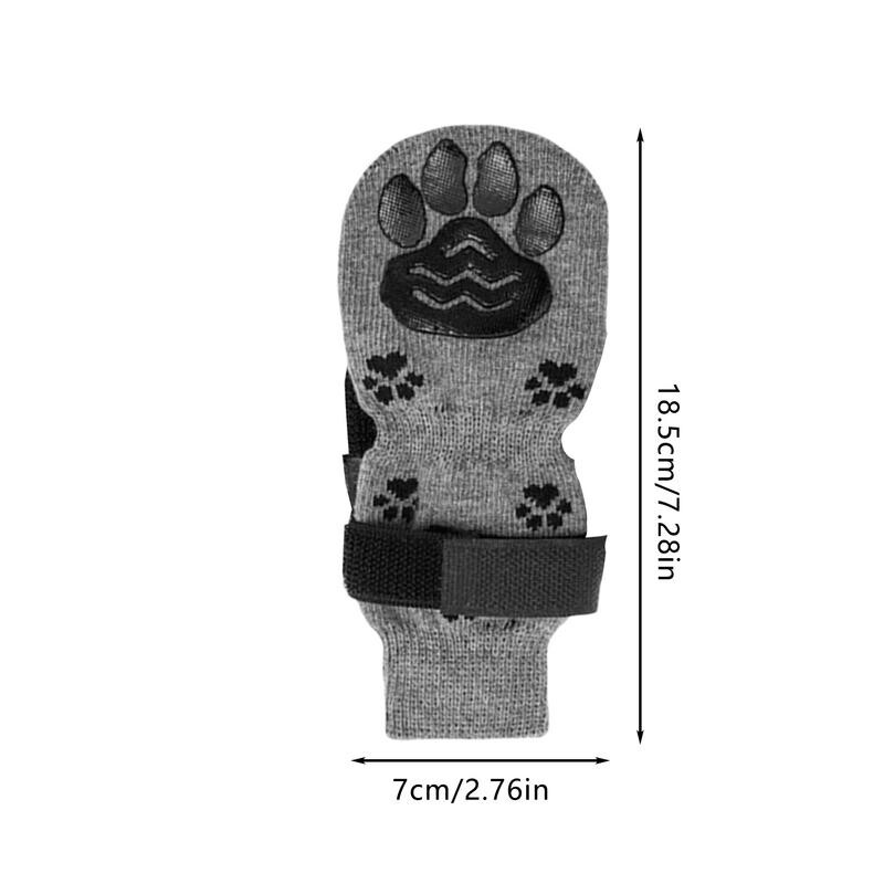 Αντιολισθητικές κάλτσες σκύλου 2 ζευγάρια κάλτσες για λαβή κατοικίδιων για χρήση σε εσωτερικούς χώρους Ζεστές κάλτσες σκύλων για αποφυγή γρατσουνίσματος Ρυθμιζόμενοι ιμάντες προστατευτικό ποδιών