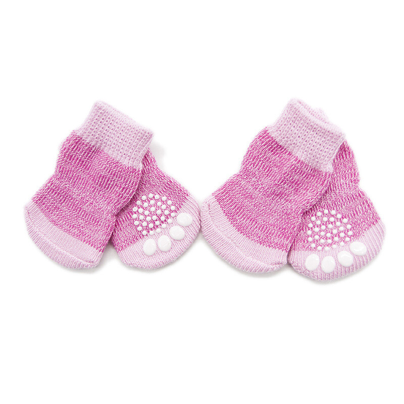 Μικρές μεσαίες κάλτσες για γάτα σκύλου Floral σχέδιο 4 τμχ/Σετ Μαλακά παπούτσια εσωτερικού χώρου Φθινόπωρο/Χειμώνας για κατοικίδιο κουτάβι