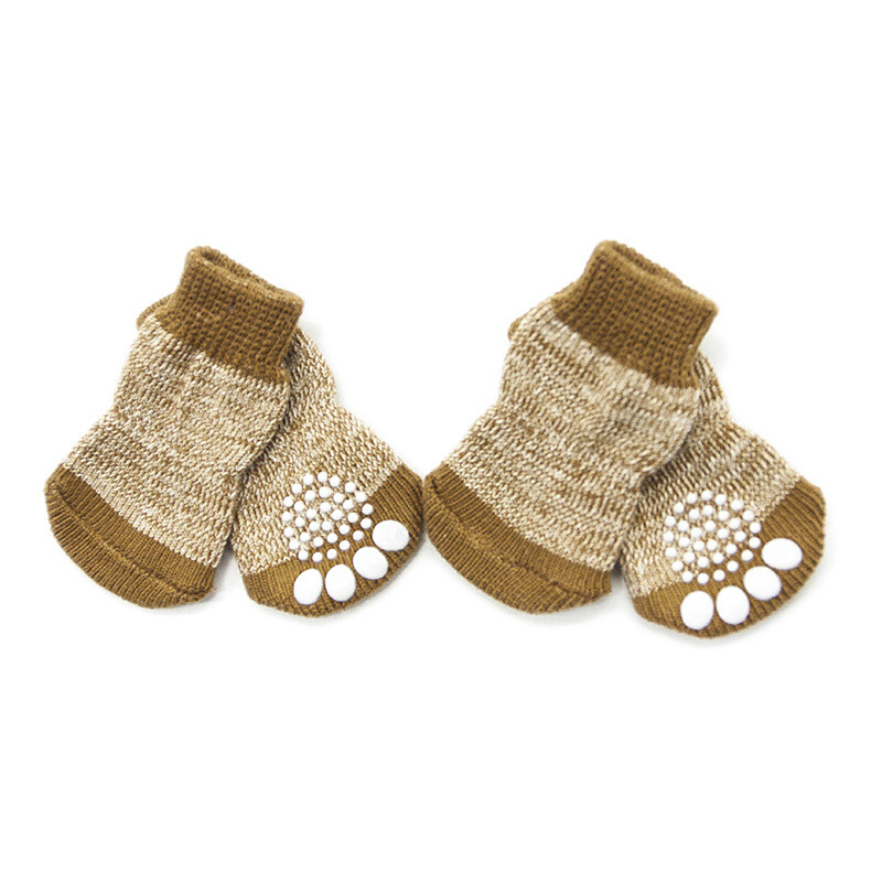 Μικρές μεσαίες κάλτσες για γάτα σκύλου Floral σχέδιο 4 τμχ/Σετ Μαλακά παπούτσια εσωτερικού χώρου Φθινόπωρο/Χειμώνας για κατοικίδιο κουτάβι