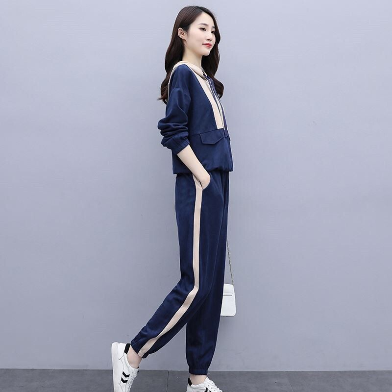 Γυναικείες αθλητικές φόρμες 2022 Κοστούμι μόδας νωρίς το φθινόπωρο ιδιοσυγκρασία Φαρδύ πουλόβερ Casual αθλητικά ρούχα Δύο τεμάχια μοντέρνα υπερμεγέθη ρούχα